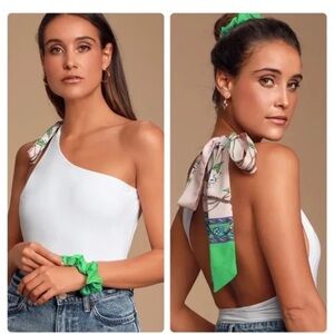 Lulus Alicialynn White One-Shoulder Bodysuit